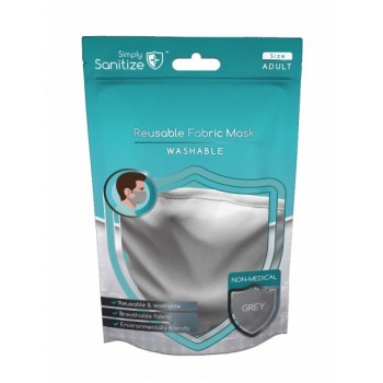 Reusable Fabric Face Masks - Pack of 5 (Grey)
